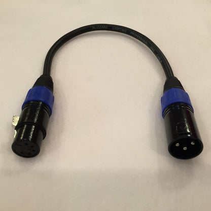 Blizzard Lighting DMX-5PIN-FEMALE-TURN      3-Pin Male to 5-Pin Female 1ft Cable DMX Cool Cable