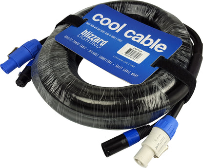 Blizzard DMXPC-25 Cool Cable / 25 ft PowerCon compatible (male-blue) to (male-white) 14 AWG power + 3-pin XLR(M) – XLR(F) 120 ohm DMX combo cable