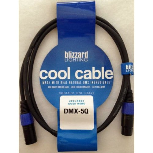 Blizzard Lighting DMX-5Q Cool Cable   /  5' 3-Pin XLR 22 Gauge DMX Cable